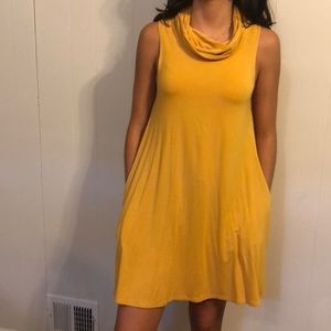 Yellow gold tank dress with pockets